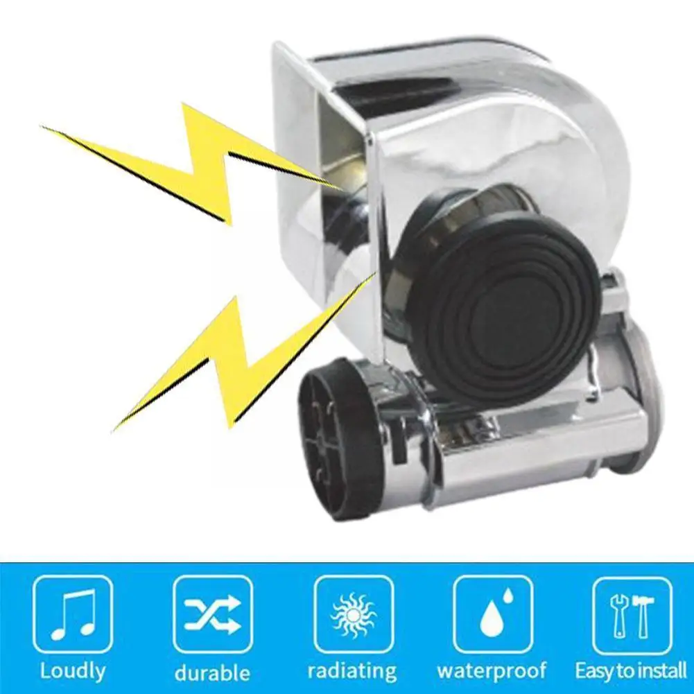 

12V 24V Auto Twin Dual Tone Compact Air Horns Kit Car Loud Twin Caravan Train Super SUV Tone Boat Motorcycle 250DB P6O1