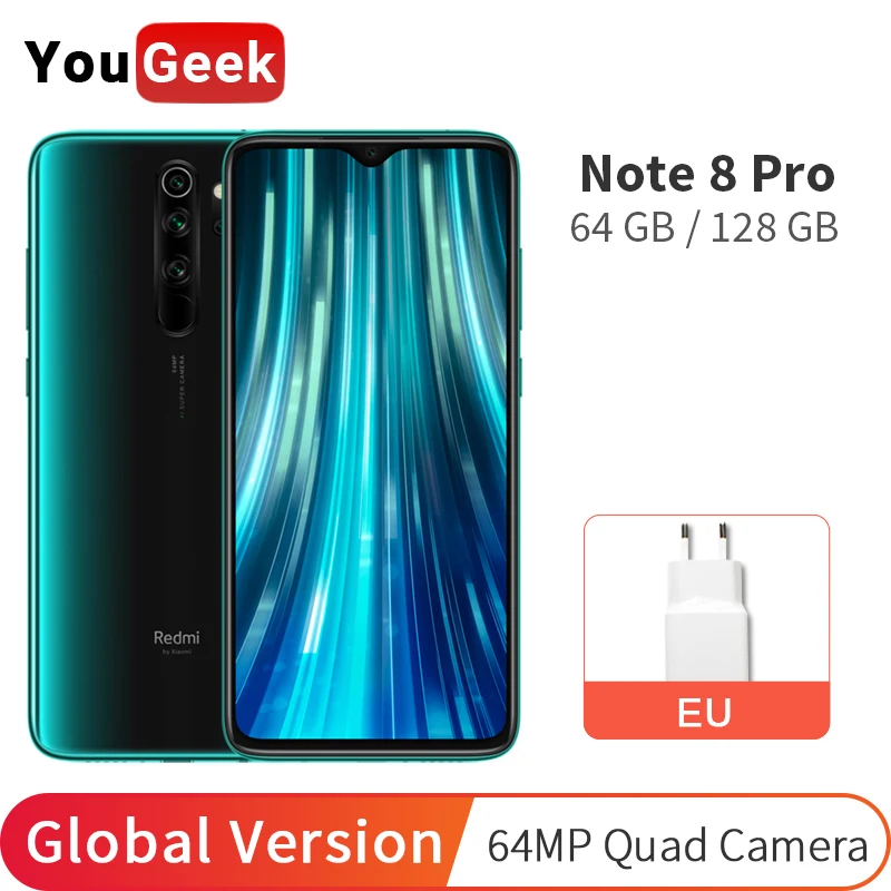 Глобальная версия Xiaomi Redmi Note 8 Pro 6 ГБ 128 ГБ/64 Гб мобильный телефон NFC 64MP камера Helio G90T