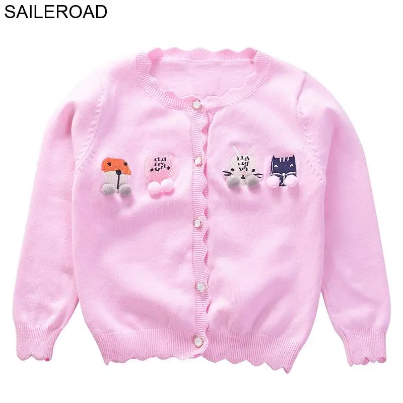 W19304 sweater SAILEROAD 2-7 лет свитер девушка однобортный малыш кардиган единорог вышивка детские свитера для детской одежды - Цвет: W19304 sweater