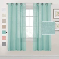 high quality linen semi sheer curtains for living room window solid color modern tulle bedroom curtain voile fabric drapes