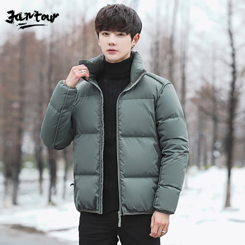 2019 новая зимняя белая Пуховики на гусином пуху мужские теплые толстые качество