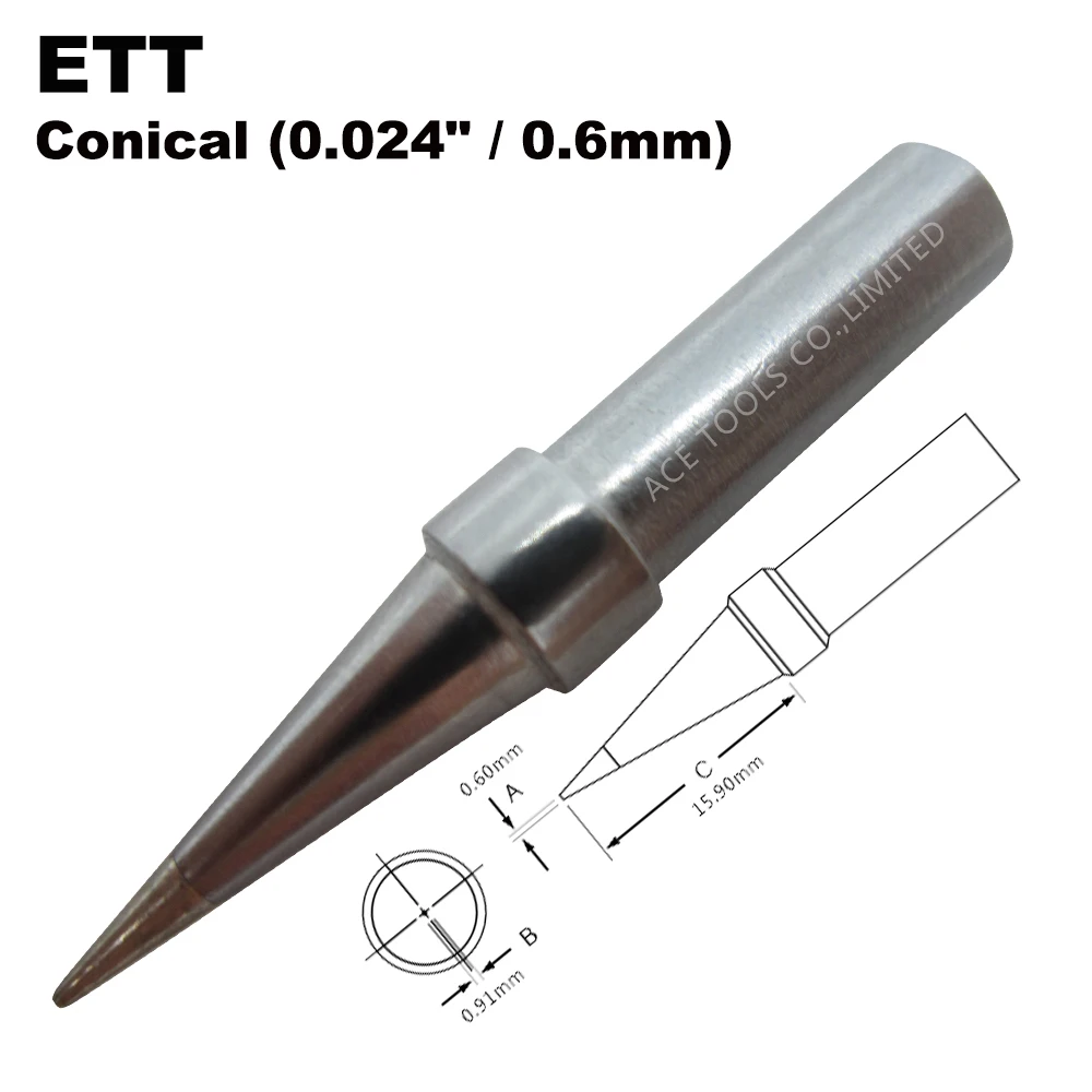 Сменный наконечник для пайки ETT конический 0 6 мм подходит WELLER WES51 WES50 WESD51 WE1010NA WE1010EU