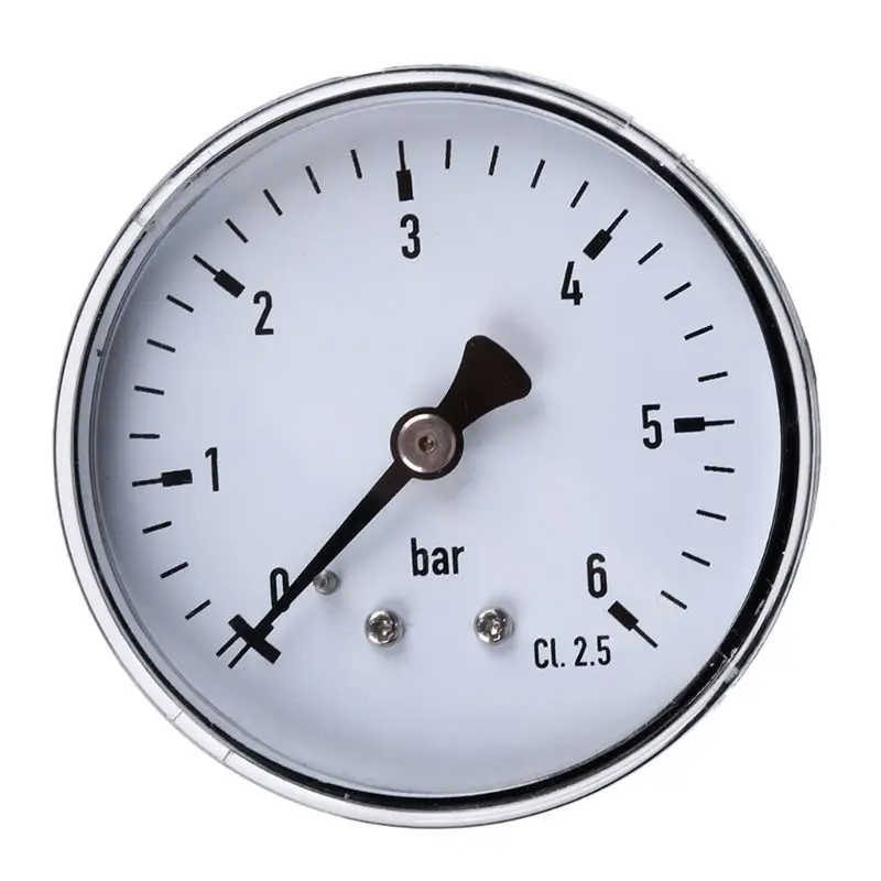 

0-6 Bar Pressure Gauge Water Gas Air Pressure Compressor 1/4'' NPT Back Mount