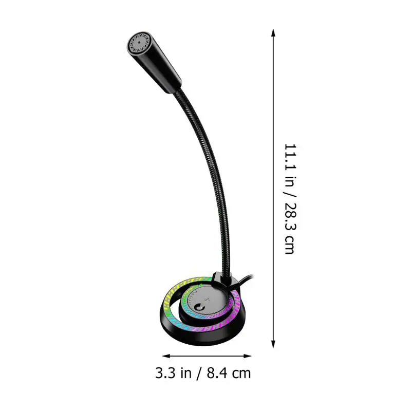 

RGB Luminous Microphone Laptop Microphone Game Microphone with Base (US Plug)