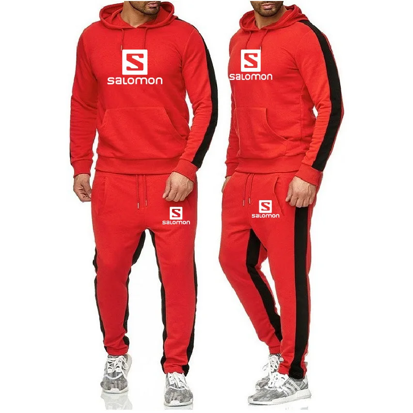 

2021 brand tracksuit men two piece set men outfit fitness sweatsuits running sportwear joggers male set brand hoodie track pants