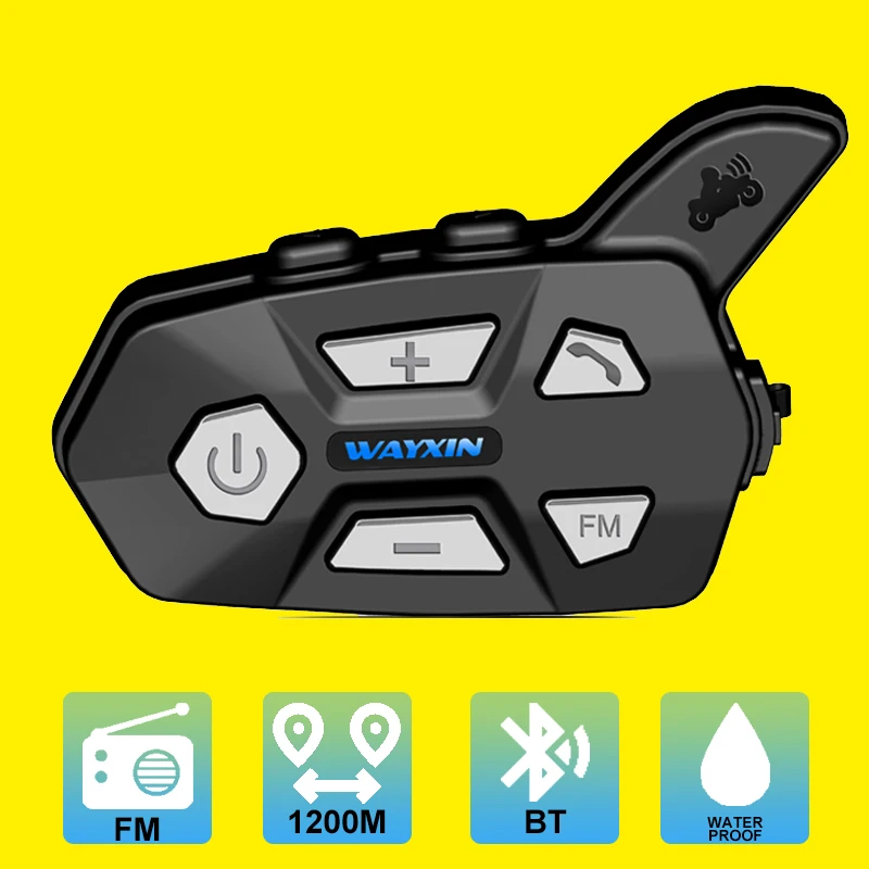 Мотоциклетный Интерком 1200 м Bluetooth шлем домофон гарнитура водонепроницаемый