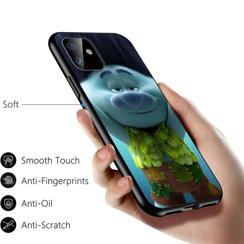 

Cute Trollsy For Apple iPhone 12 11 Pro Max mini XS Max XR X 8 7 6 6S Plus 5S SE 2020 Soft Black Phone Case