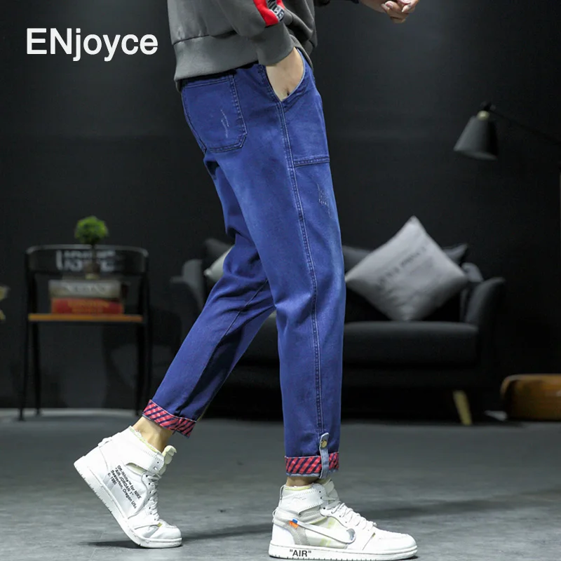 

Men Japanese Fashions Black Jeans 2020 Harem Pants Mens Harajuku Streetwear Denim Baggy Wide Leg Loose Jean Pants Plus Size