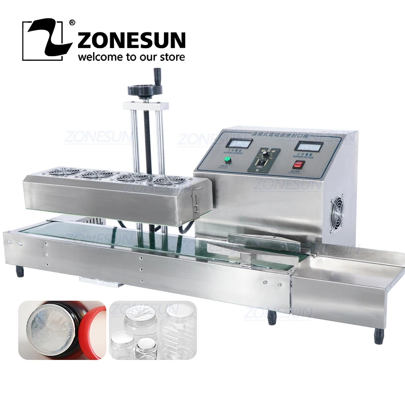 

ZONESUN DL-1800 Desktop stainless steel Continuous Induction Sealer,magnetic induction sealing machine,suit for 15-80mm diameter