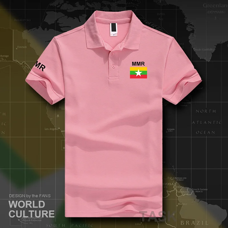 

2021 Myanmar Burmese Myanma polo shirts men short sleeve white brands printed for country cotton nation team flag new MMR Burma