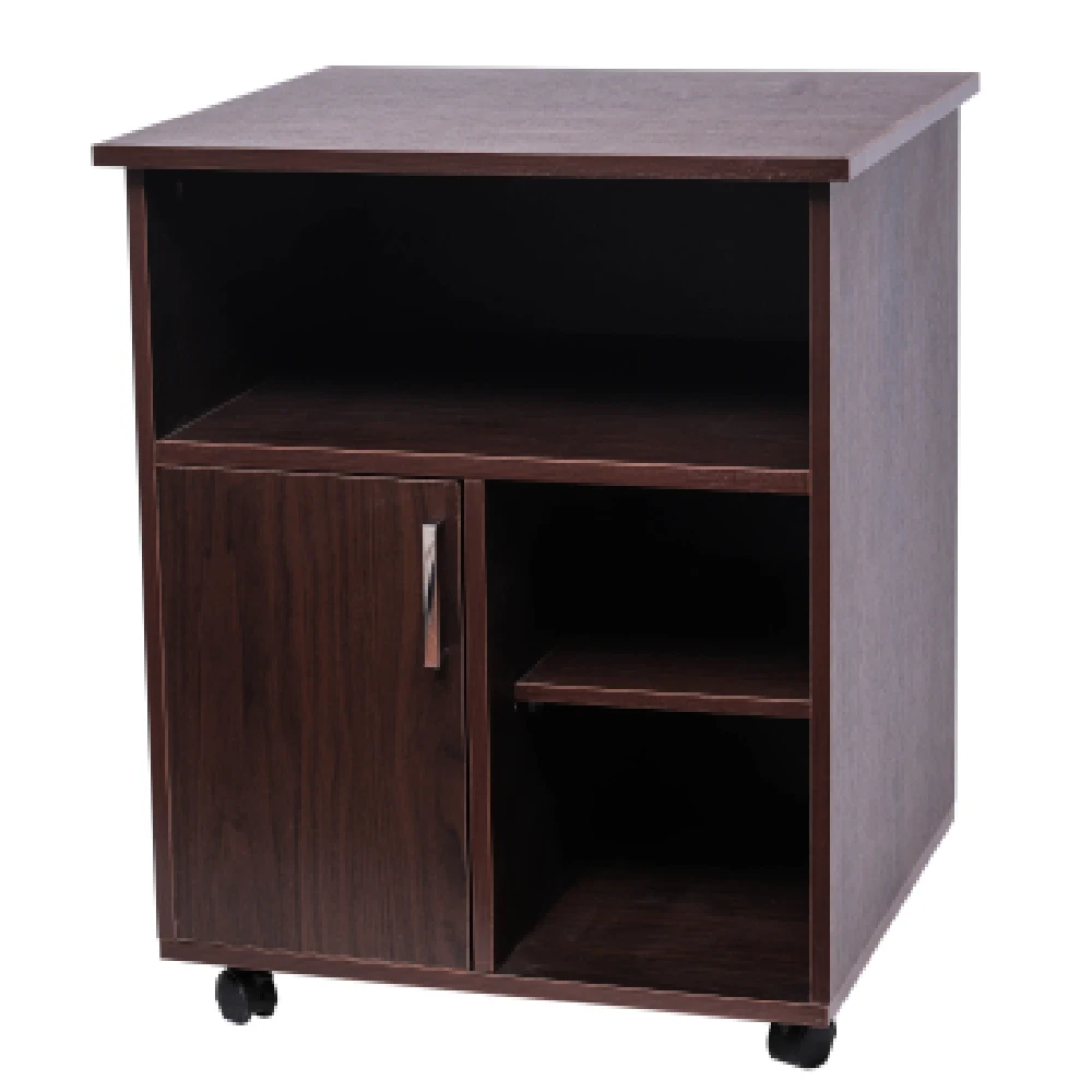 

BUYTOO Wood File Cabinet, Mobile Lateral Filing Cabinet, Printer Stand with Open Storage Shelves for Home Office, Brown