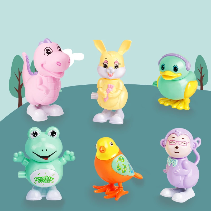 

1 шт. самолёт заводная Милая мультяшная игрушка с животными заводные игрушки для детей прыгающая лягушка утки птицы кролики подарок для детей ZLL