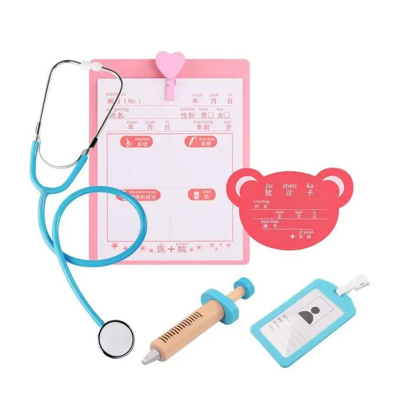 

Simulation Doctor Toys Set Children Pretend Play Toys Wooden Dentist Outpatient Tools Medicine Box Family Toy For Kids Best Gift