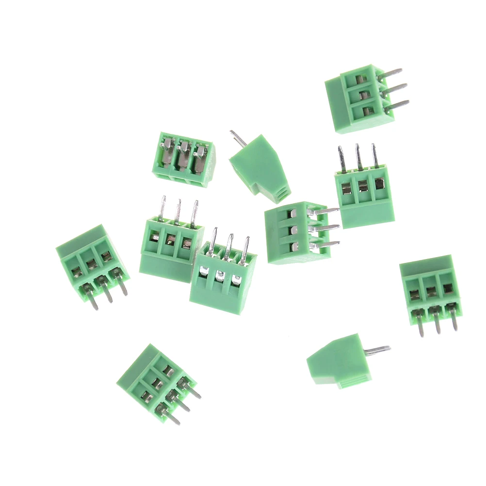 10Pcs PCB Screw Terminal Block Connectors 150V 6A Copper Blocks 5mm 3Pins | Обустройство дома