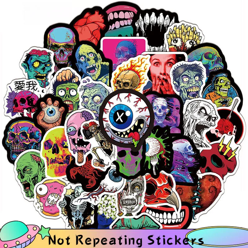 10/50 шт/уп черепа ужас глаза серии в готическом стиле граффити из мультфильма