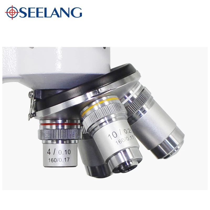 

OSEELANG Microscope Objective Lens 4X 10X 40X 100X 195 Achromatic Objective Biological Microscope parts accessories