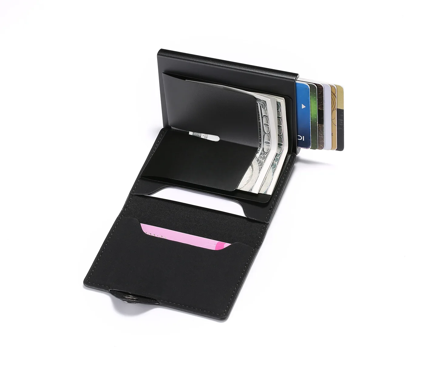 

2021 Free Name Engraving Card Holder Men WalletsRetro Wind Horse Skin Rfid Slim Mini Wallet Small Money Bag Male Purses