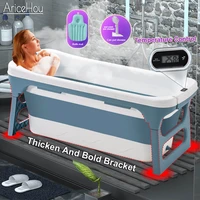 portable folding bathtub for adult children swimming pool infant baby bath tub shower barrel large bath bucket sauna with lid