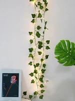 green maple leaves 20led string light fairy copper wire lamp eucalyptus vine garland light wedding party patio home decor 2m