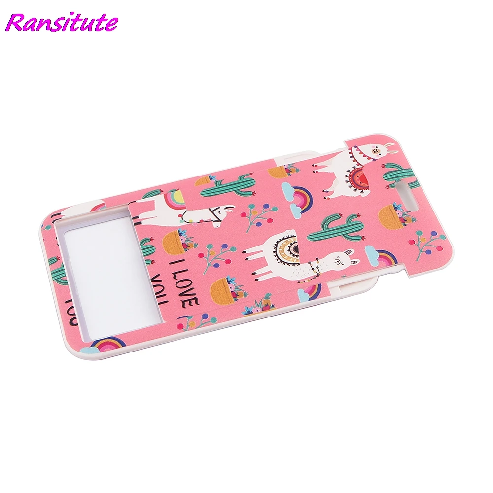 Ransitute R1624 Kawaii розовый Альпака держатель ИД студента с завязками на шее Мобильный