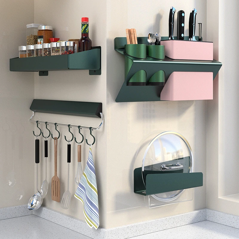 Настенная кухонная стойка для хранения посуды из нержавеющей стали держатель