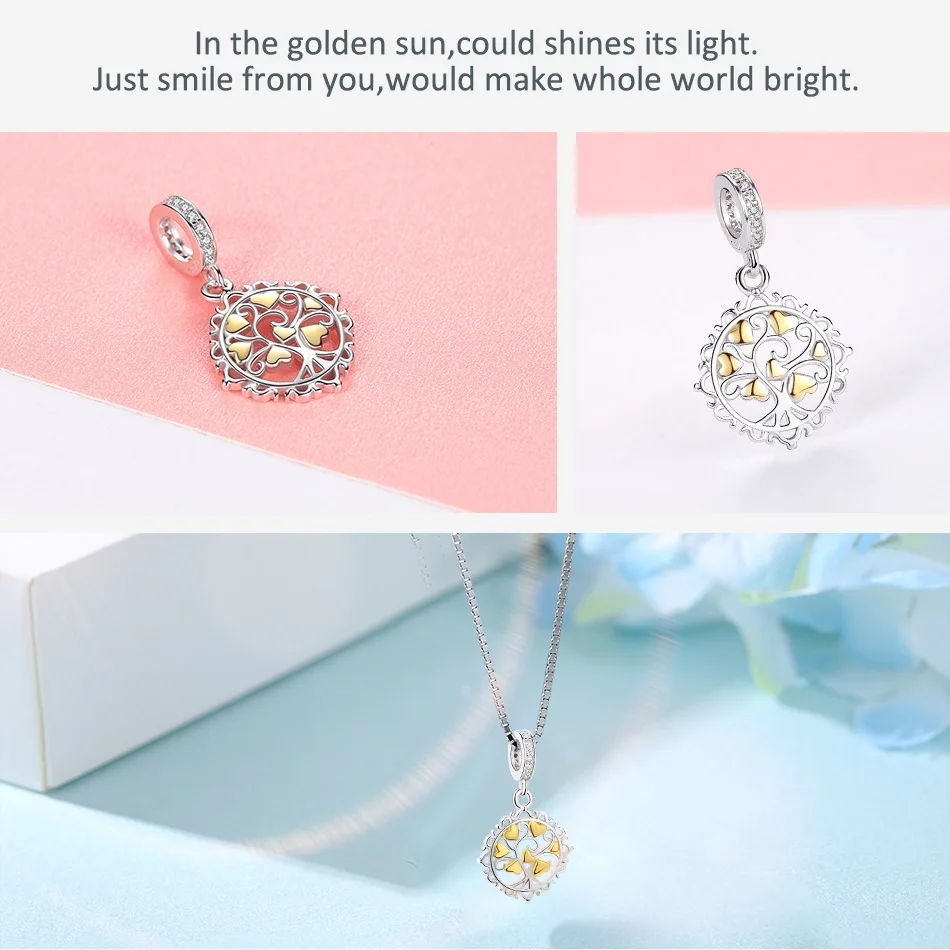 Подвеска из серебра 925 пробы Эйфелева башня снежинка сердце золотая бусина