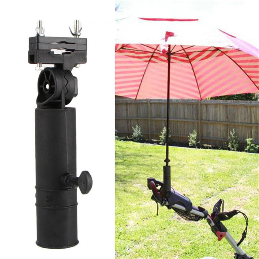 Universal Golf Umbrella Holder Double Lock for Golf Cart Bike Buggy Cart Baby Pram Wheelchair Outdoor Umbrella Bracket THANKSLEE