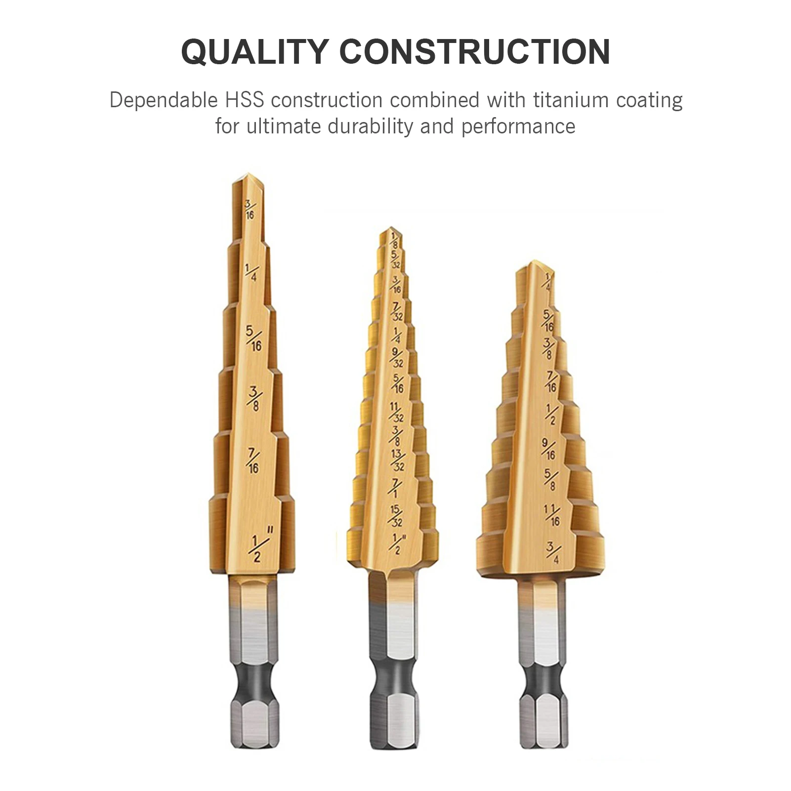 

Набор ступенчатых сверл для металла, набор из 3 высокоскоростных стальных титановых ступенчатых Сверл из быстрорежущей стали для сверления...