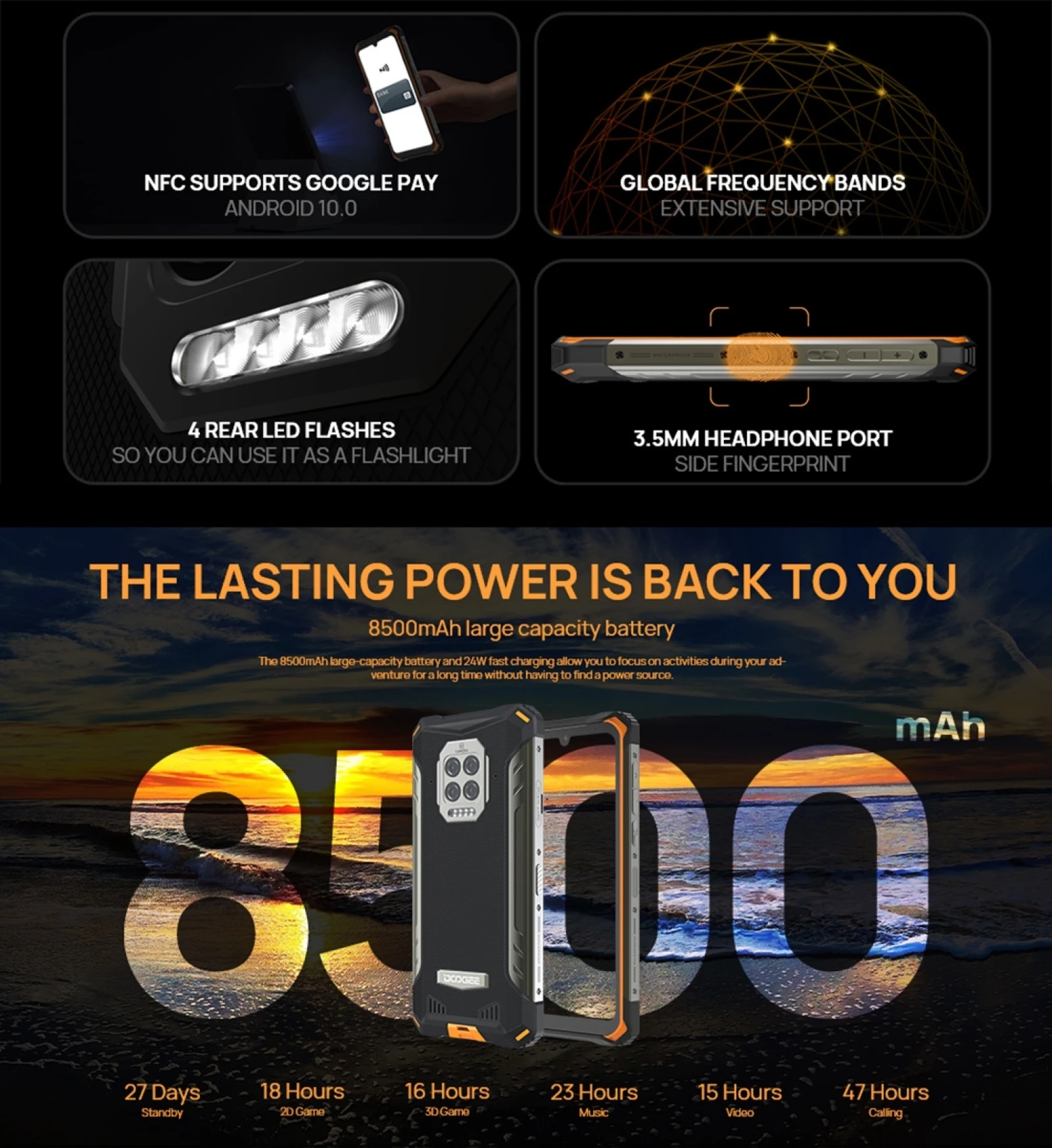 Смартфон DOOGEE S86 защищенный 6 + 128 ГБ 8500 мАч IP68/IP69K Android 10 | Мобильные телефоны и