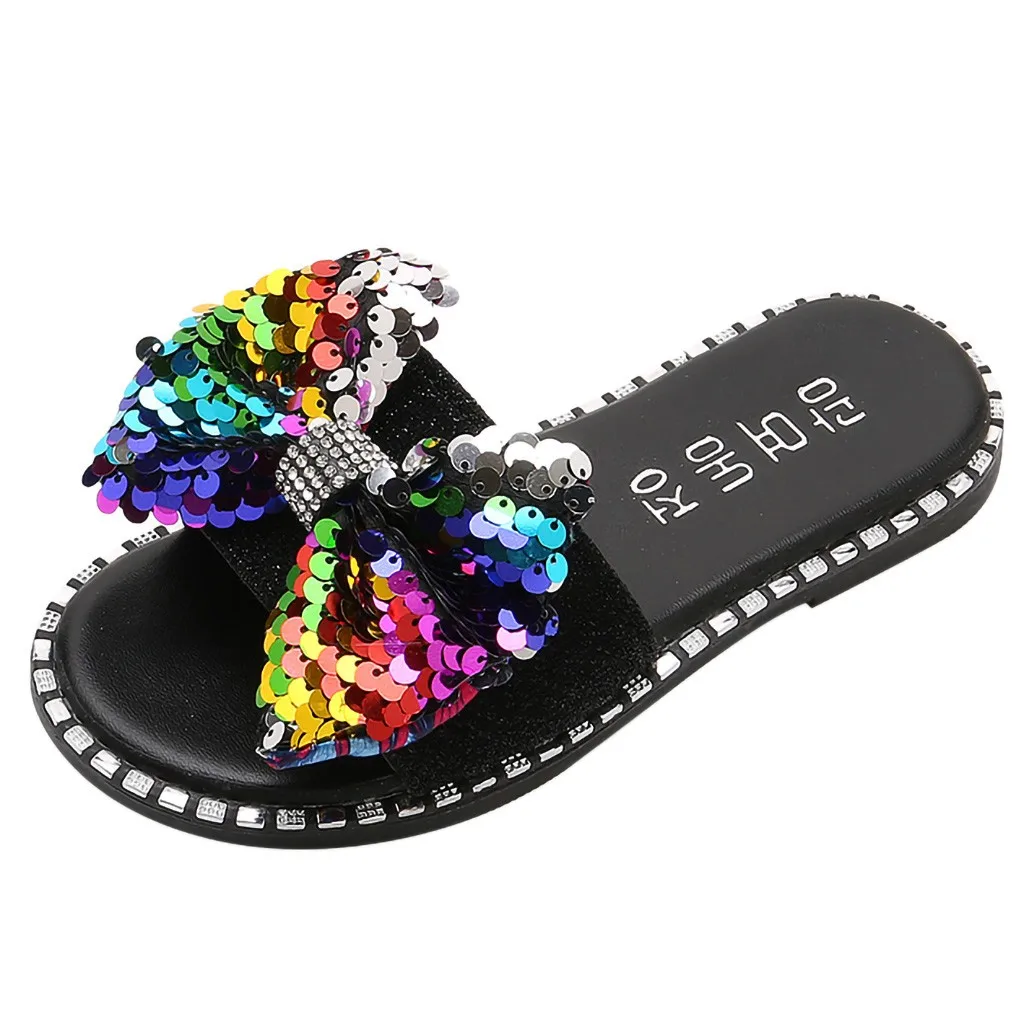 Zomer kinderen boog sandalen en/детские тапочки Детские с блестящими стразами Schoenen Sandalen| |
