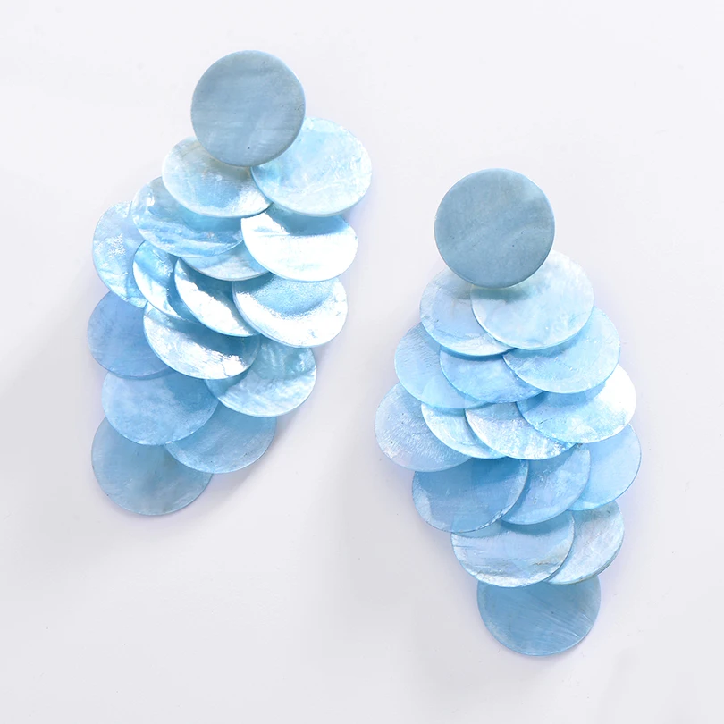 Женские серьги с кисточками Za эффектные синие круглые серьги-подвески в богемном