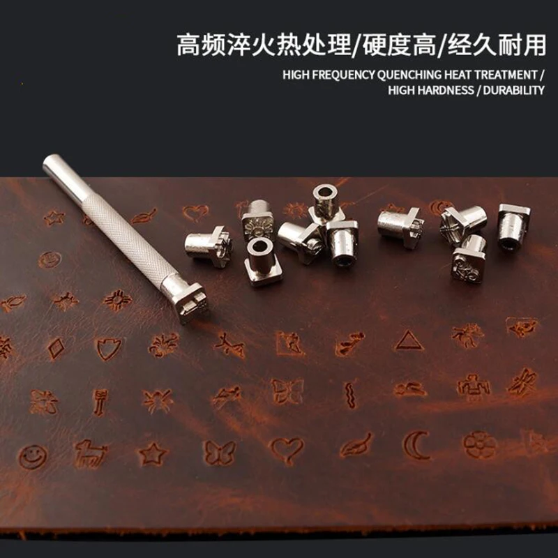 32pcs/set Leather Printing Punch Tools Handmade Carving Leathercraft Stamps Sculpture Metal Craft | Дом и сад
