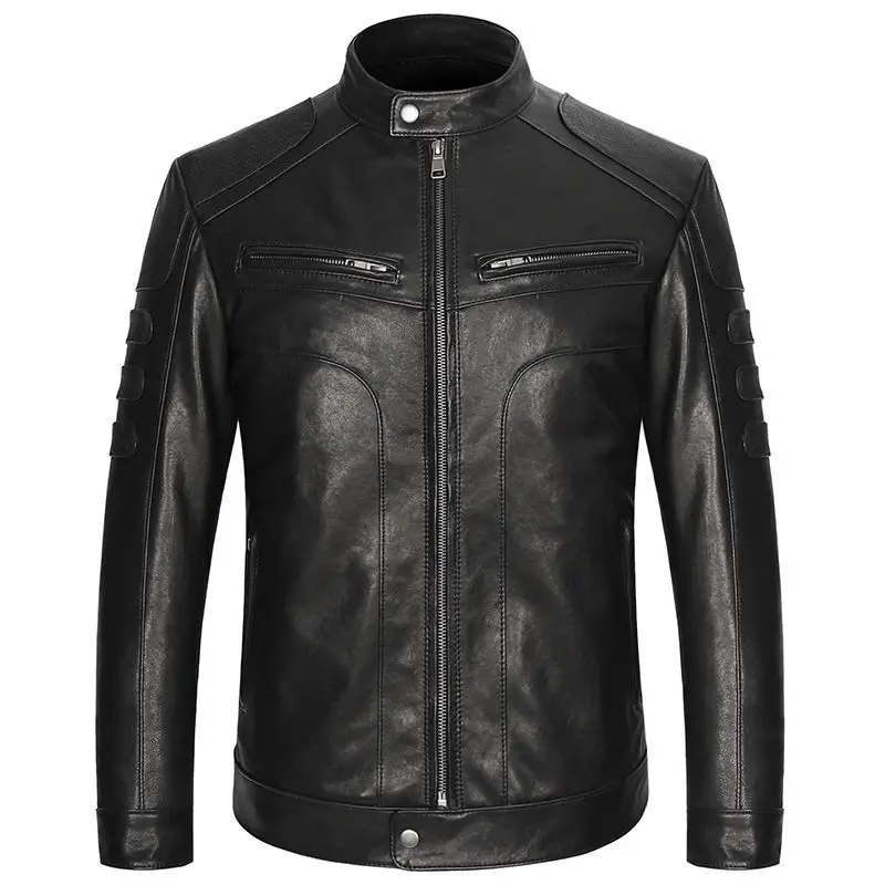 

2021 New Autumn Winter Men Slim Parka Genuine Fur Coat Male Sheepskin Real Leather Jacket Motorcycle Fashion Bomber Outwear D121