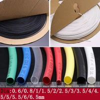 5m dia 0 6 0 8mm 1mm 2mm 3mm 4mm 5mm 6mm 6 5mm heat shrink tube 21 shrink ratio polyolefin insulated cable wire protect sheath