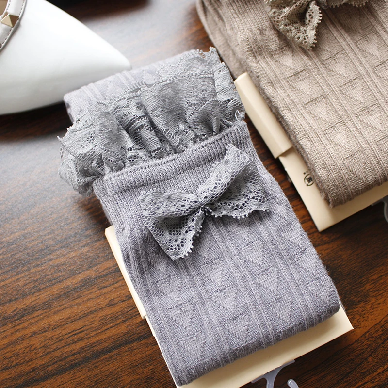 

New Autumn Fashion Sexy Lace Stockings Warm Thigh High Stockings Over Knee Socks Long Stockings Girls Ladies Women Warm Tights