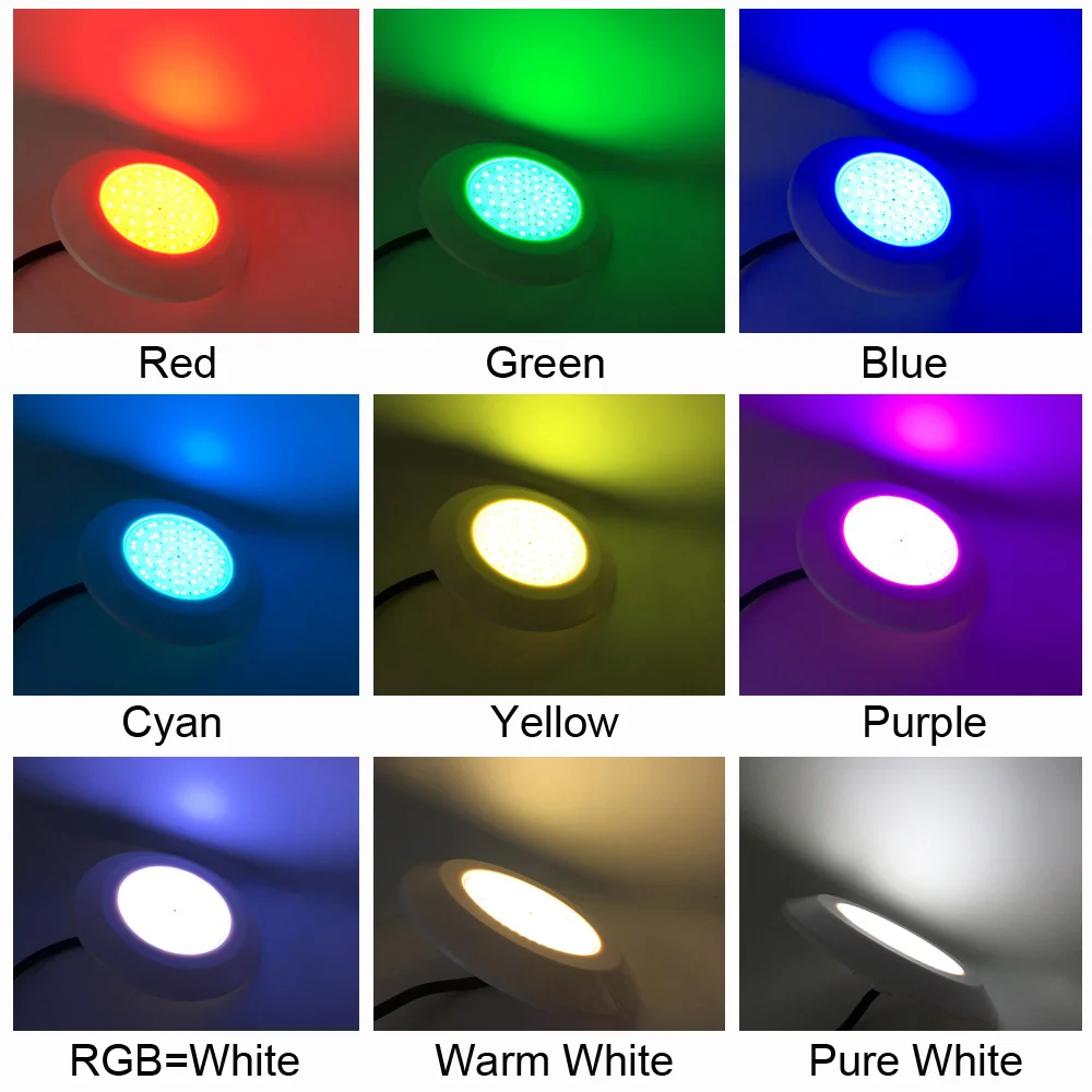 Плоский подводный светильник 9 Вт 12 светодиодный фонарь для бассейна RGB в пост.