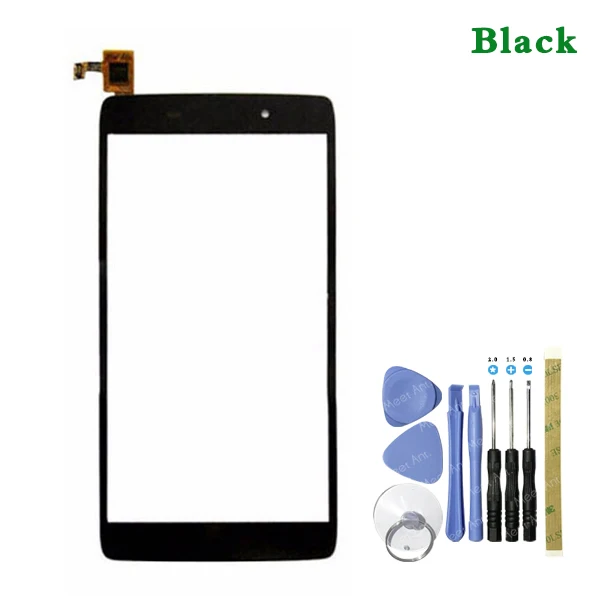 Замена 4," для Alcatel One Touch Idol 3 OT6039 6039 6039Y сенсорный экран дигитайзер сенсор внешняя стеклянная панель объектива - Цвет: black With Tool