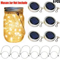 6x solar led fairy light outdoor mason jar bottle lid string light led garland colorful wedding christmas garden decor lantern