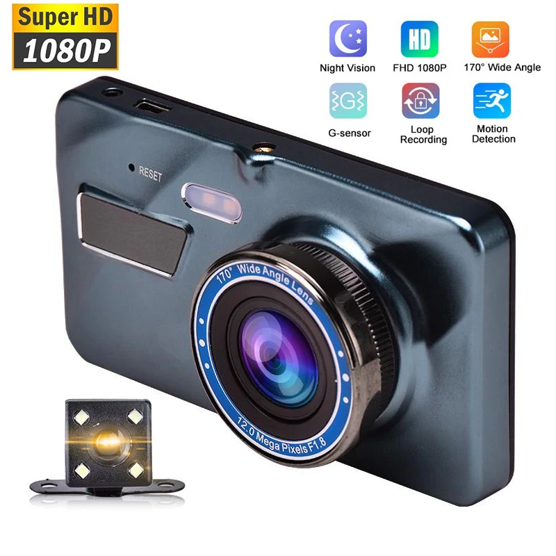 Car DVR Dash Camera Rear View Dual Lens 1080P 3.6&quot Full HD Cycle Recording G-Sensor Cam Video Recorder Dashcam Gift | Автомобили и