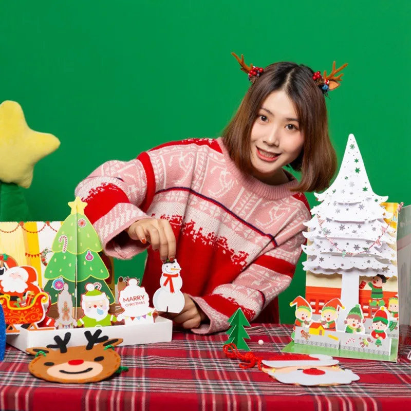 DIY Детский сад подарок ручной работы Рождественское украшение со светом для