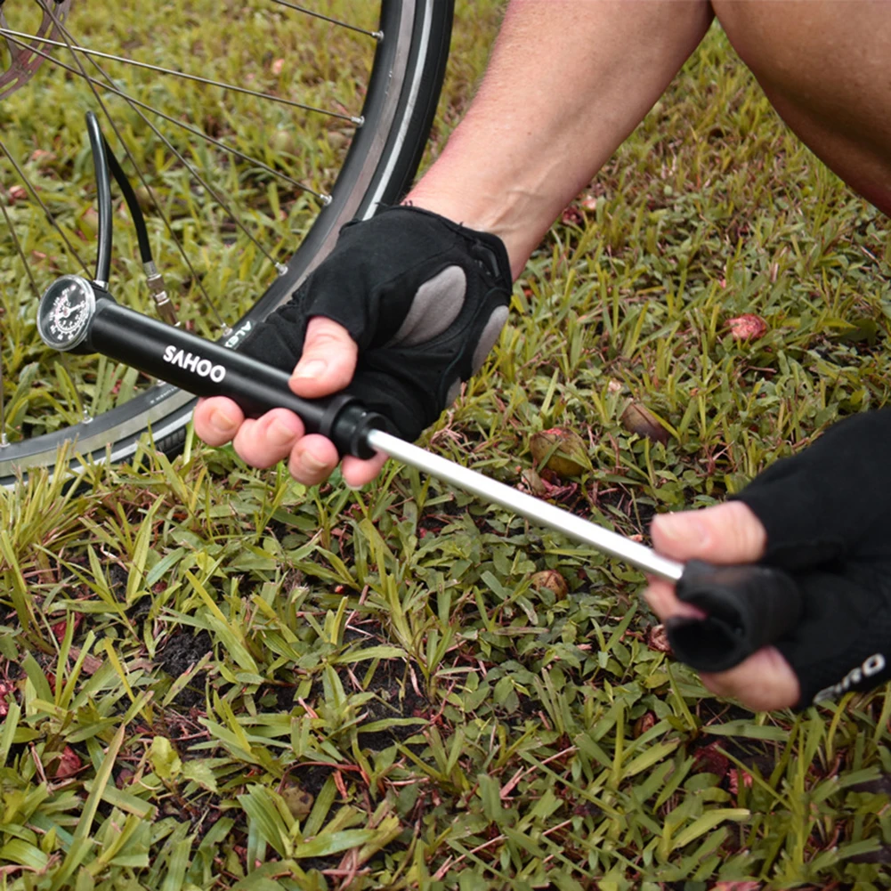 

Portable MTB Bike Pump with Pressure Gauge Instrument Mini Cycling Tire Inflator Hand Air Pump Bike Accessories