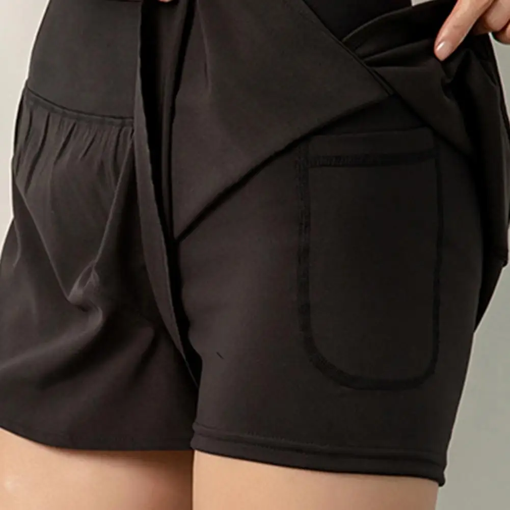 

Women Yoga Shorts High Waist High Elastic Waistband Pants 2-in-1 Women Shorts for Summer Casual Quick Dry Loose Sports Shorts