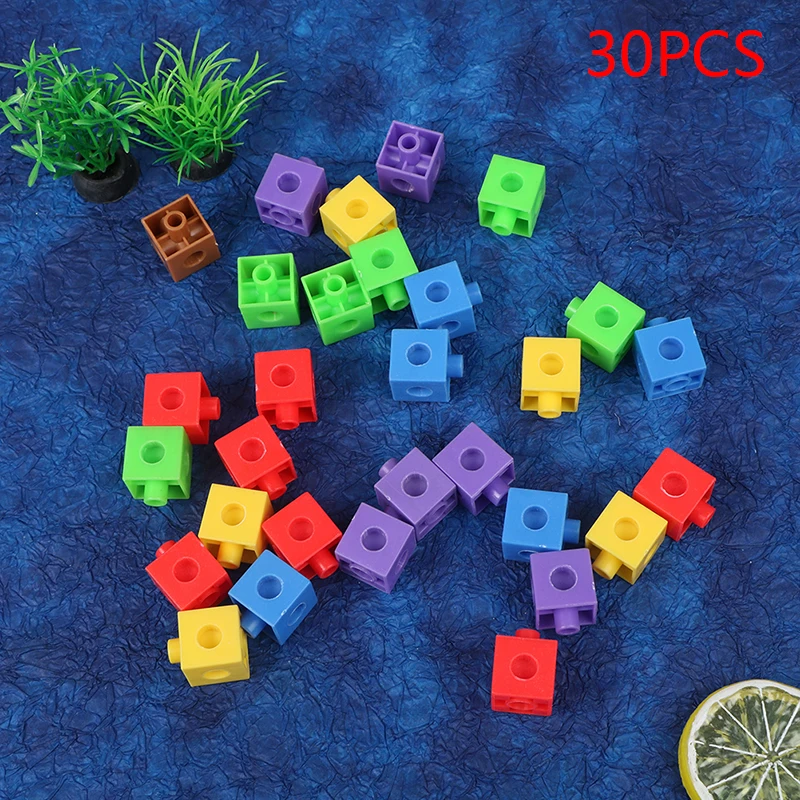 

30Pcs/Set Color Cubes Snap Assembling Toys Manipulative Math Kids Connecting Toy