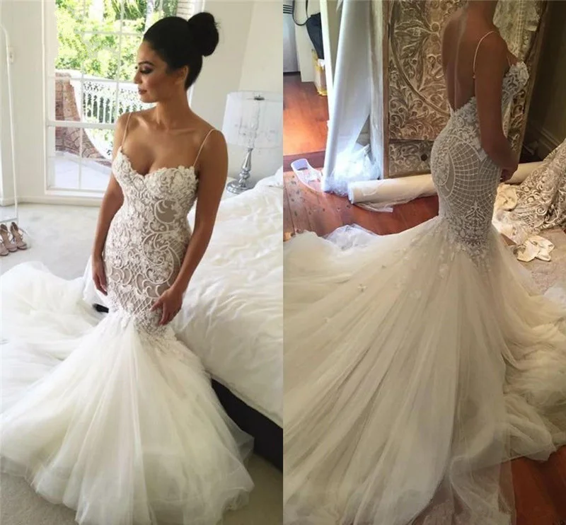Robe De Mariee QUEEN BRIDAL 2019 сексуальное платье-Русалка с низким вырезом на спине свадебное