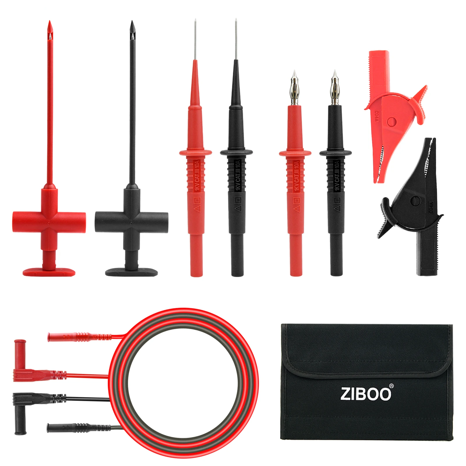 

Автомобильный испытательный комплект ZIBOO KIT-13, испытательный зажим для изоляции пирсинга, пружинный медный комплект с крючком и банановым ш...
