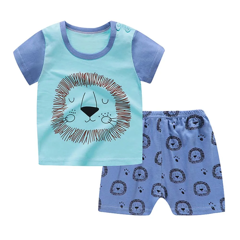 

Summer Baby Girls Boys Clothing Set Printing Short Sleeve T Shirt and Shorts Fashion Clothes Southeast Asia Toddler
