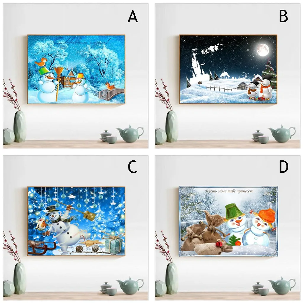 Сделай Сам алмазная Рождественская вышивка крестиком полимерная круглая дрель