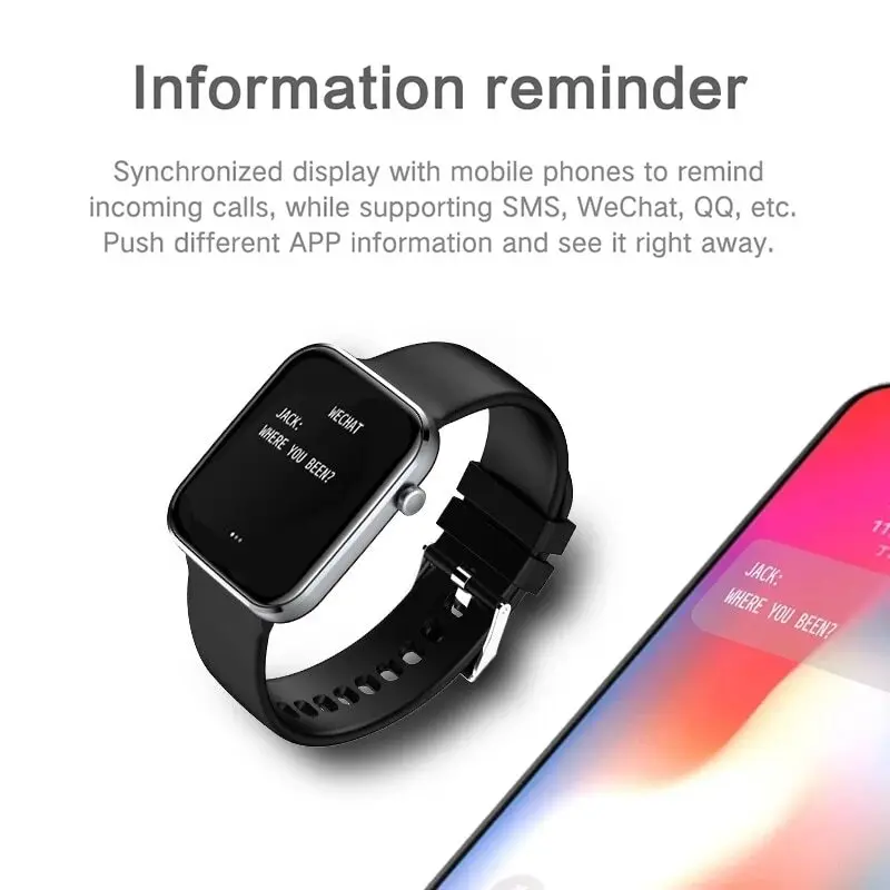 

MEGIR Women Smart Watch Men 1.69 Inch Full Touch Fitness Real-time Activity Tracker Blood Pressure Sports Ladies Smart Watches