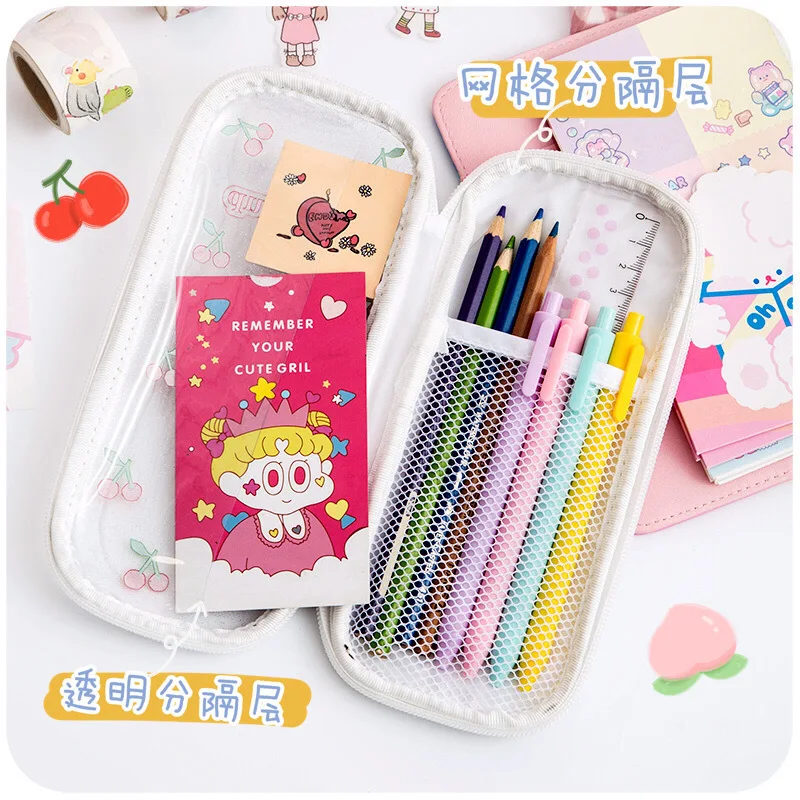 Ins мультфильм поэтические Маргаритка Вишнёвое мешок карандаша прозрачный