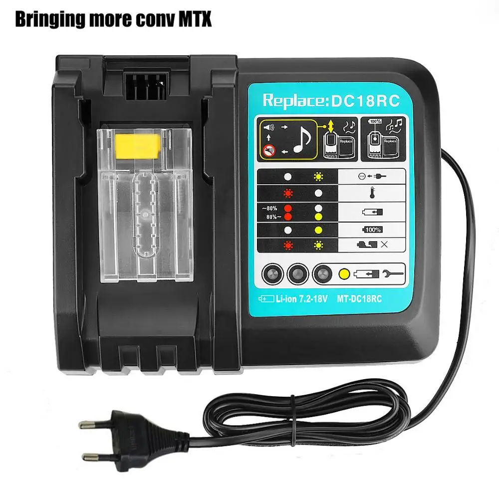 DC18RC DC18RCT литий-ионный аккумулятор зарядное устройство 3A зарядный ток для Makita 14,4 в 18 в BL1830 Bl1430 DC18RC DC18RA Электроинструмент высокого качества - Цвет: DC18RC